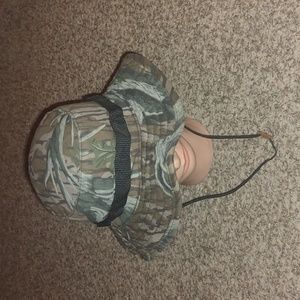 Vtg Whitewater Outdoors Camo Hunting Hat w/ Strap Made in USA